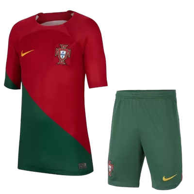 Kids Portugal Home Soccer Jersey Kit (Jersey+Shorts) 2022/23 - World Cup 2022 - Pro Jersey Shop