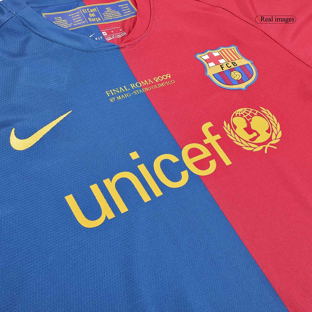 UCL Men's Retro 2008/09 Replica XAVI #6 Barcelona Home Long Sleeves Soccer Jersey Shirt - Pro Jersey Shop