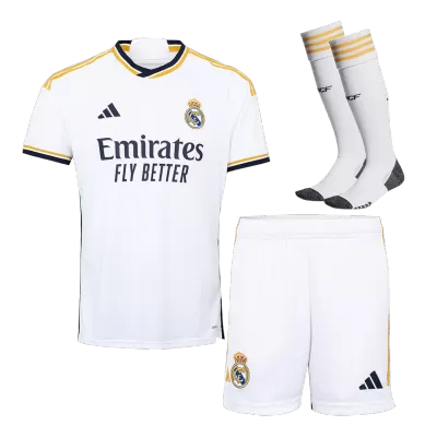 Premium Quality Men's Real Madrid Home Soccer Jersey Whole Kit (Jersey+Shorts+Socks) 2023/24 - Pro Jersey Shop