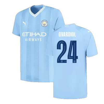 UCL Men's GVARDIOL #24 Manchester City Home Soccer Jersey Shirt 2023/24 - Fan Version - Pro Jersey Shop