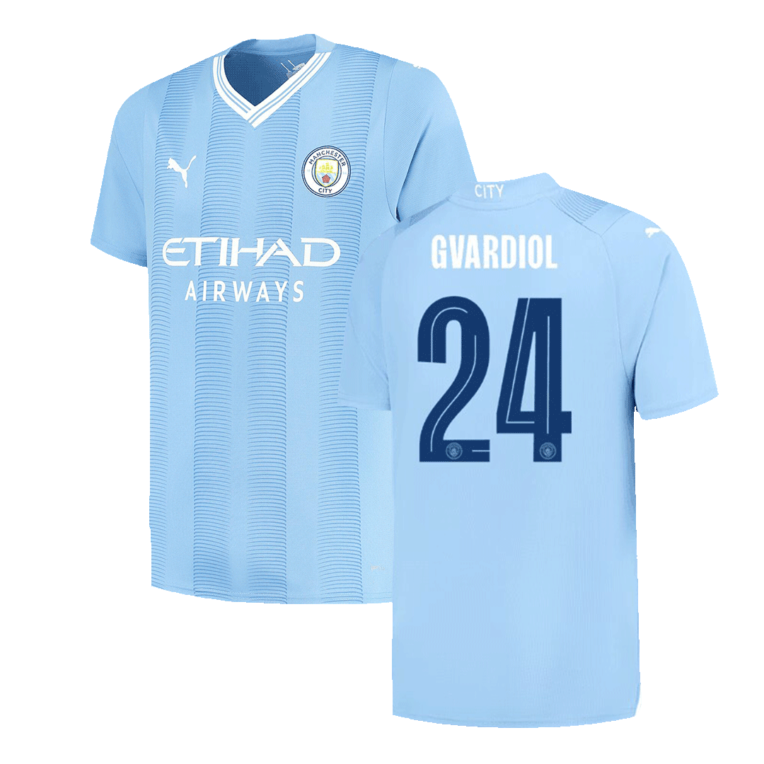 Manchester City GVARDIOL #24 Home Soccer Fan Jersey 2023/24 UCL - Pro Jersey Shop