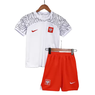 Kids Poland Home Soccer Jersey Kit (Jersey+Shorts) 2022 - World Cup 2022 - Pro Jersey Shop