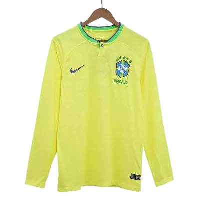 Men's Brazil Home Long Sleeves Soccer Jersey Shirt 2022 - World Cup 2022 - Fan Version - Pro Jersey Shop