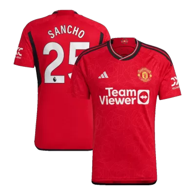 Men's SANCHO #25 Manchester United Home Soccer Jersey Shirt 2023/24 - Fan Version - Pro Jersey Shop