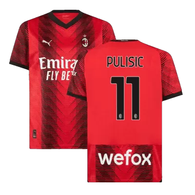 Men's PULISIC #11 AC Milan Home Soccer Jersey Shirt 2023/24 - Fan Version - Pro Jersey Shop