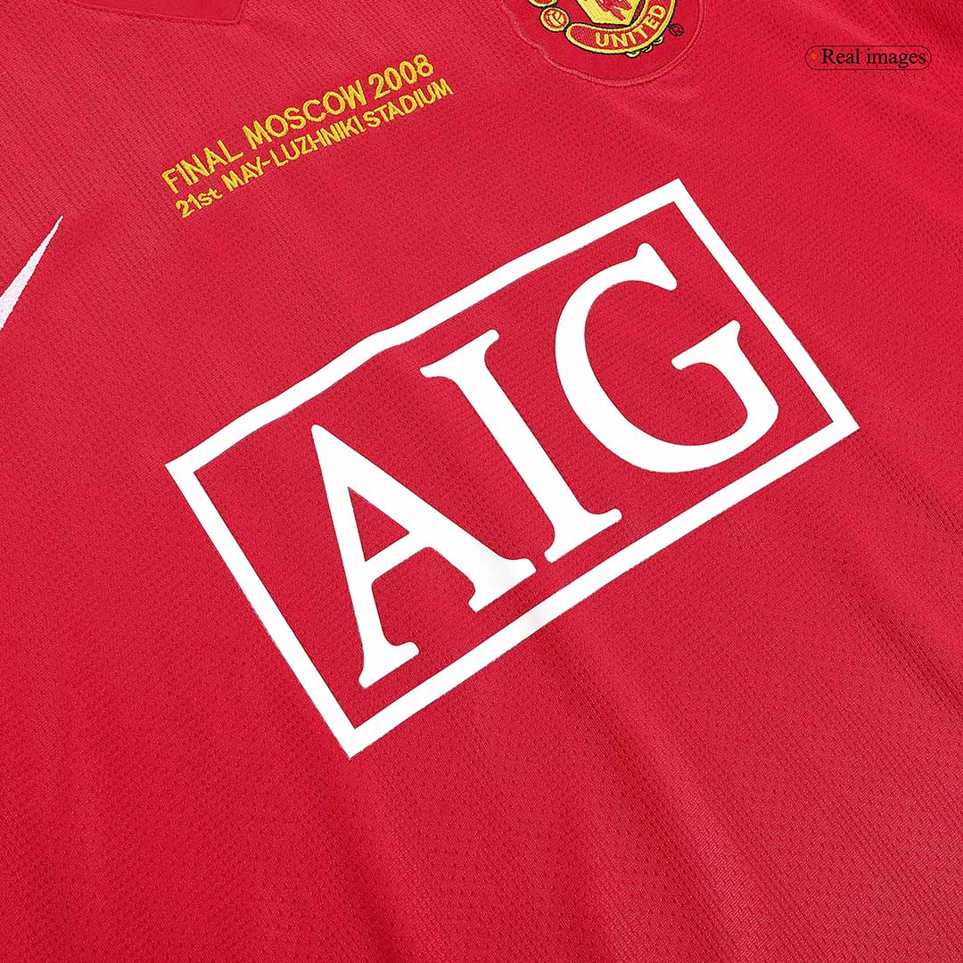 Retro 2007/08 Manchester United Home Long Sleeves Soccer Jersey - UCL - Pro Jersey Shop