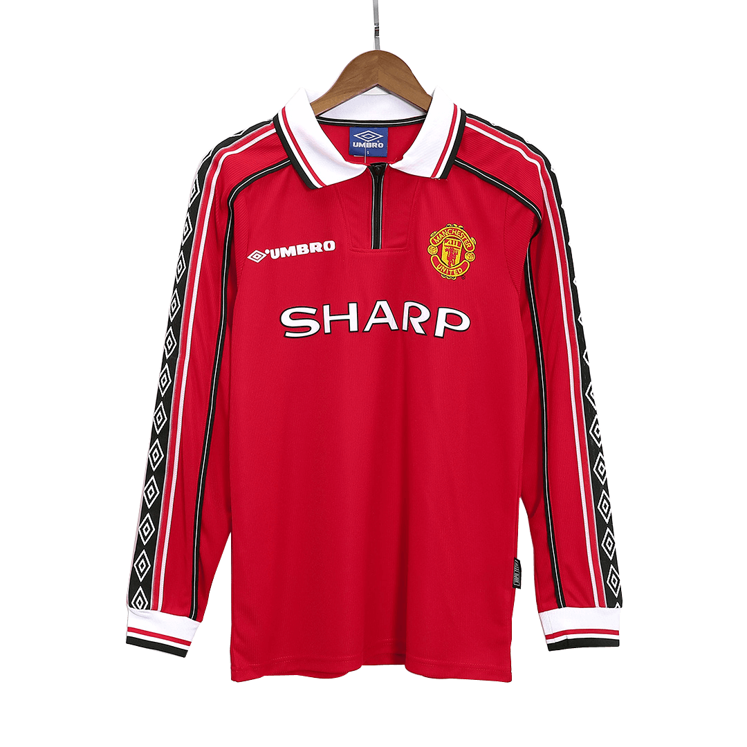 Retro 1998/99 Manchester United Home Long Sleeves Soccer Jersey - Pro Jersey Shop