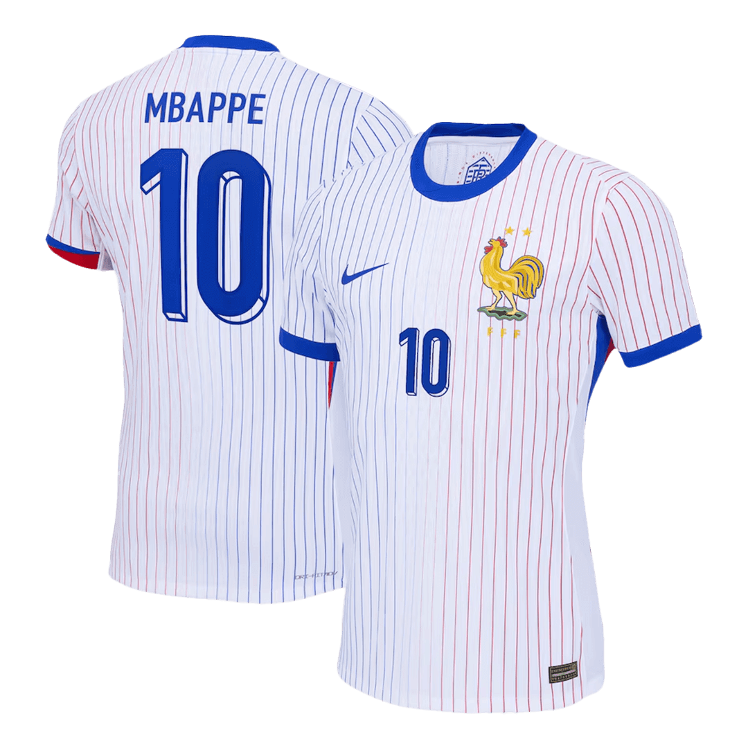 Men's Authentic MBAPPE #10 France Away Soccer Jersey Shirt EURO - Player Version - Pro Jersey Shop