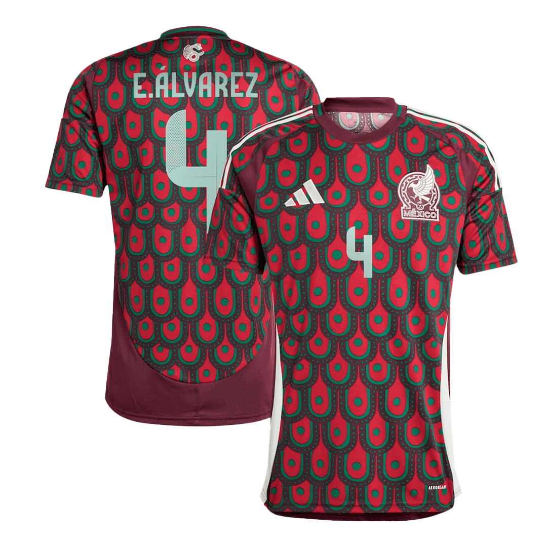 Men's E.ÁLVAREZ #4 Mexico Home Soccer Jersey Shirt COPA AMÉRICA - Fan Version - Pro Jersey Shop