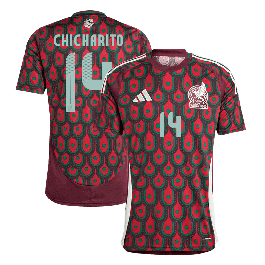Men's CHICHARITO #14 Mexico Home Soccer Jersey Shirt COPA AMÉRICA - Fan Version - Pro Jersey Shop