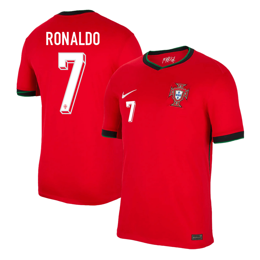 Premium Quality Men's RONALDO #7 Portugal Home Soccer Jersey Shirt Euro - Fan Version - Pro Jersey Shop