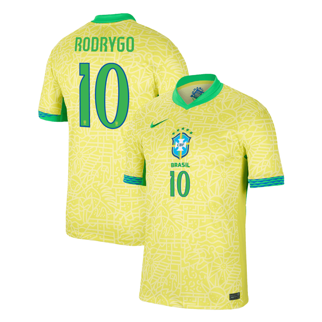 Premium Quality Men's RODRYGO #10 Brazil Home Soccer Jersey Shirt COPA AMÉRICA - Fan Version - Pro Jersey Shop
