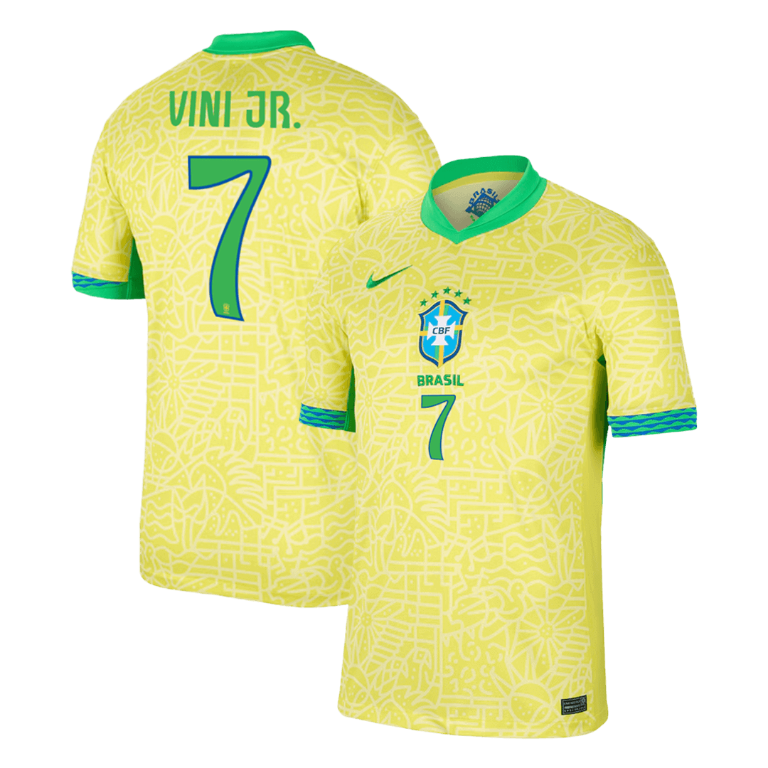 Premium Quality Men's VINI JR. #7 Brazil Home Soccer Jersey Shirt COPA AMÉRICA - Fan Version - Pro Jersey Shop