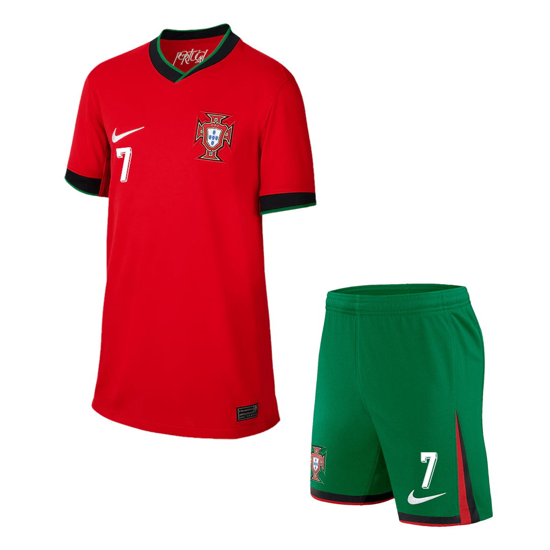 Kids RONALDO #7 Portugal Home Soccer Jersey Kit (Jersey+Shorts) Euro - Pro Jersey Shop