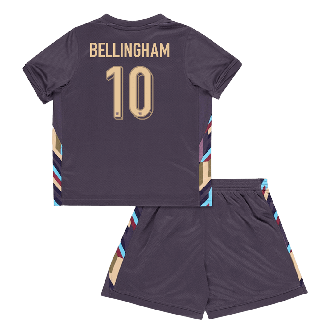 Kids BELLINGHAM #10 England Away Soccer Jersey Kit (Jersey+Shorts) Euro - Pro Jersey Shop