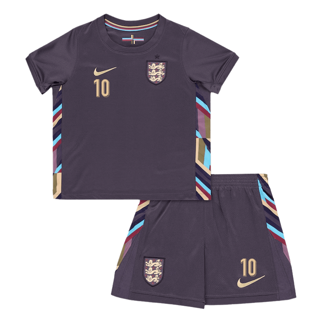 Kids BELLINGHAM #10 England Away Soccer Jersey Kit (Jersey+Shorts) Euro - Pro Jersey Shop