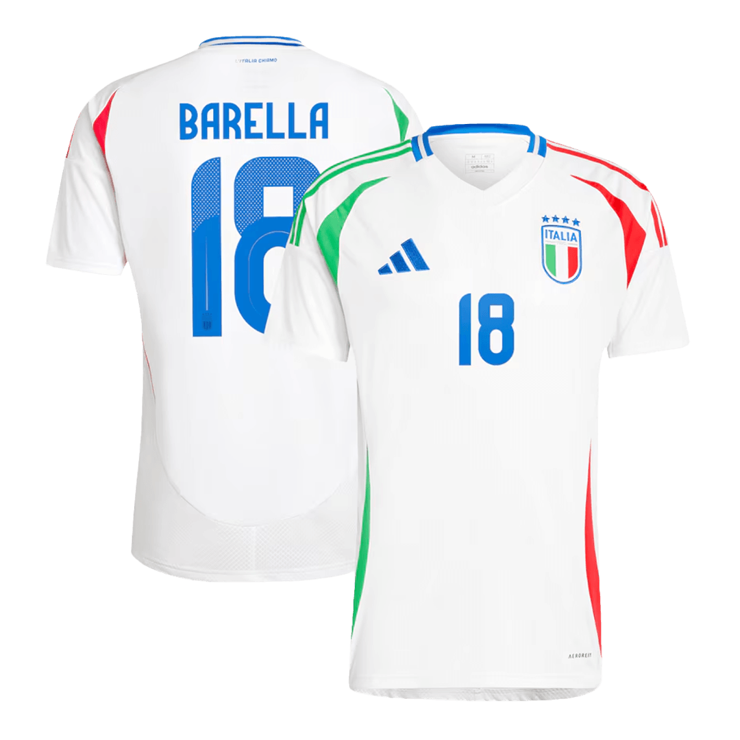 Premium Quality Men's BARELLA #18 Italy Away Soccer Jersey Shirt Euro - Fan Version - Pro Jersey Shop