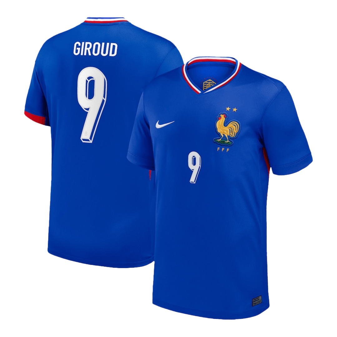 Premium Quality Men's GIROUD #9 France Home Soccer Jersey Shirt Euro - Fan Version - Pro Jersey Shop