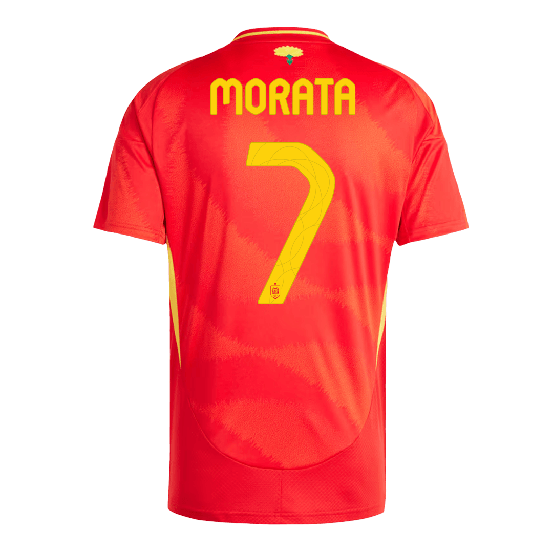 Premium Quality Men's MORATA #7 Spain Home Soccer Jersey Shirt Euro - Fan Version - Pro Jersey Shop