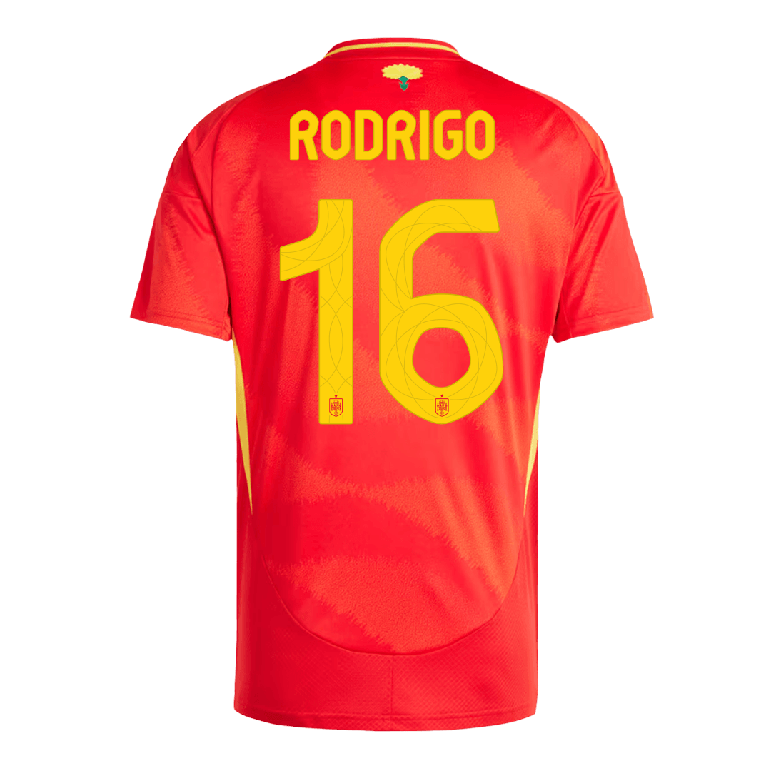 Premium Quality Men's RODRIGO #16 Spain Home Soccer Jersey Shirt Euro - Fan Version - Pro Jersey Shop