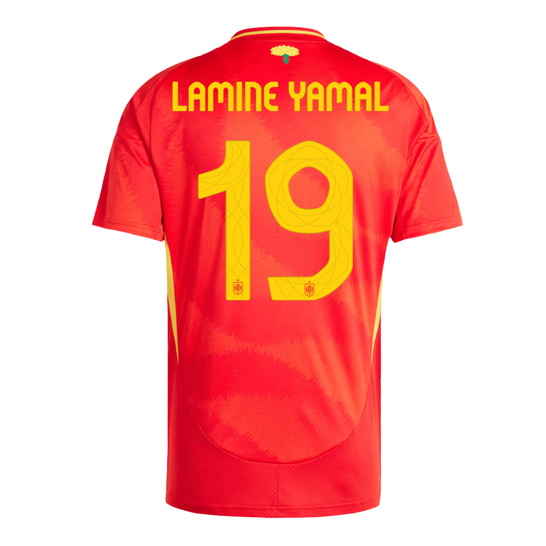 Premium Quality Men's LAMINE YAMAL #19 Spain Home Soccer Jersey Shirt Euro - Fan Version - Pro Jersey Shop