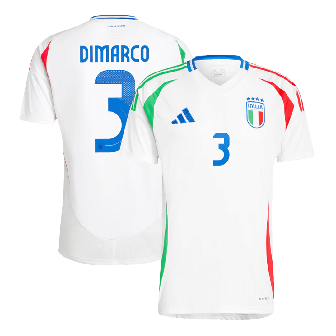 Premium Quality Men's DIMARCO #3 Italy Away Soccer Jersey Shirt Euro - Fan Version - Pro Jersey Shop