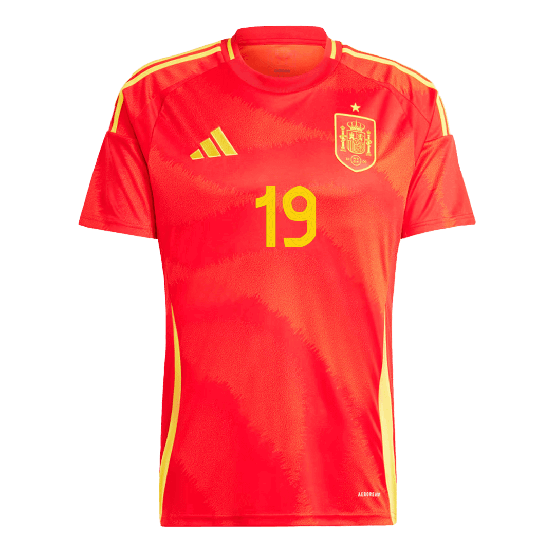 Premium Quality Men's LAMINE YAMAL #19 Spain Home Soccer Jersey Shirt Euro - Fan Version - Pro Jersey Shop