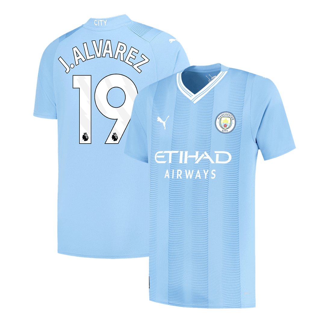 Manchester City J.ALVAREZ #19 Home Soccer Fan Jersey 2023/24 - Pro Jersey Shop