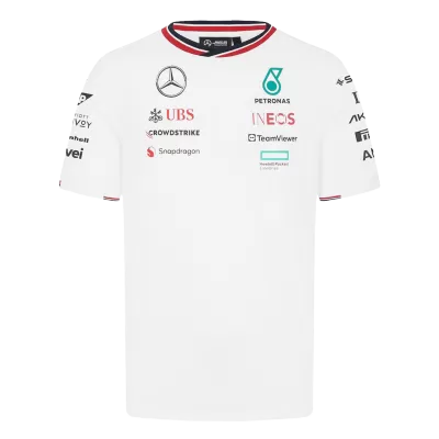 Premium Quality Men's Mercedes AMG Petronas F1 Racing Team T-Shirt White 2024 - Pro Jersey Shop