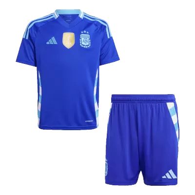 Kids Argentina Away Soccer Jersey Kit (Jersey+Shorts) 2024 - Pro Jersey Shop