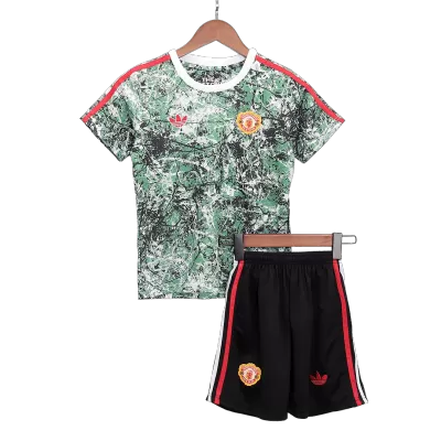 Kids Manchester United x Stone Roses Soccer Jersey Kit (Jersey+Shorts) 2023/24 - Pro Jersey Shop