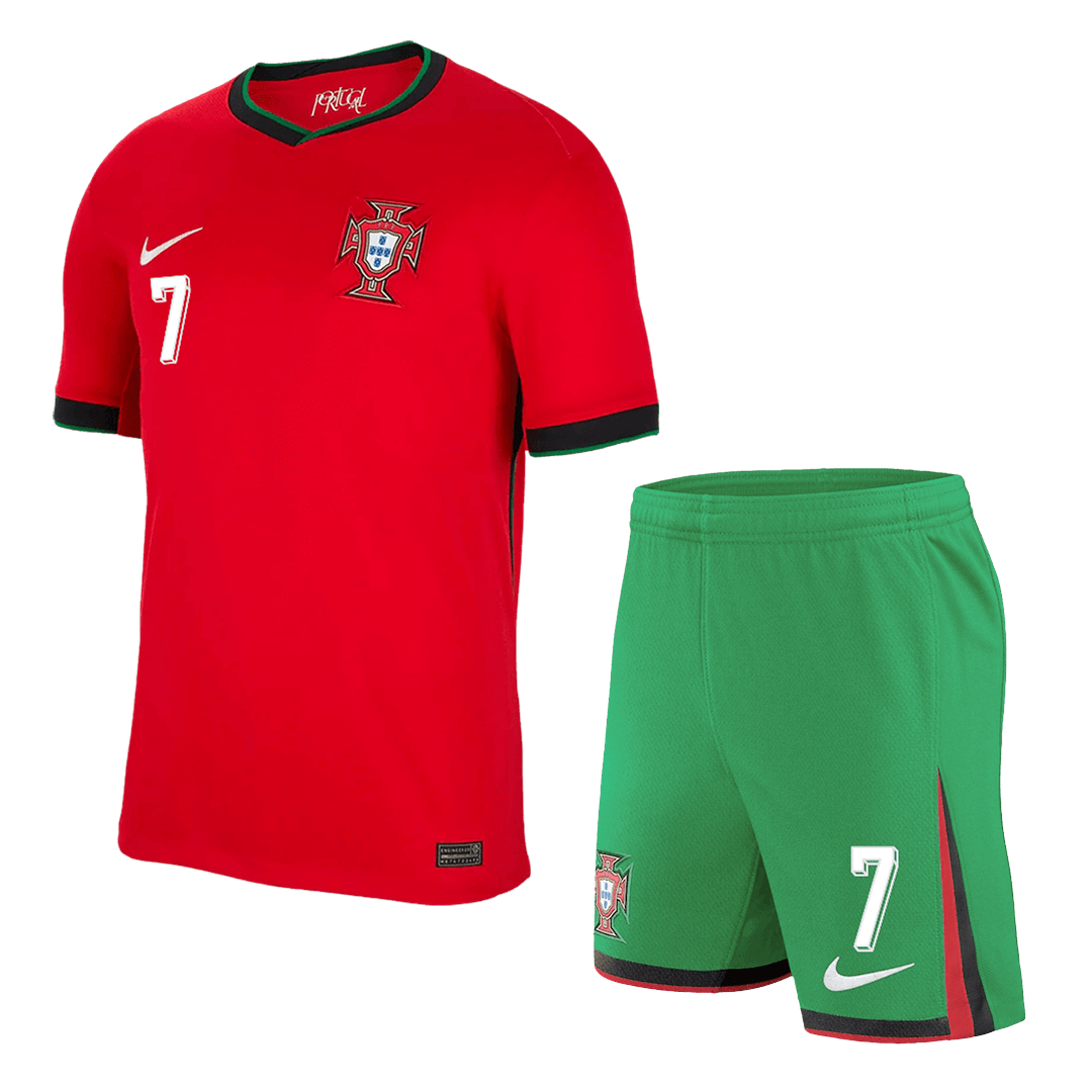 Premium Quality Men's RONALDO #7 Portugal Home Soccer Jersey Kit (Jersey+Shorts) Euro Euro - Pro Jersey Shop