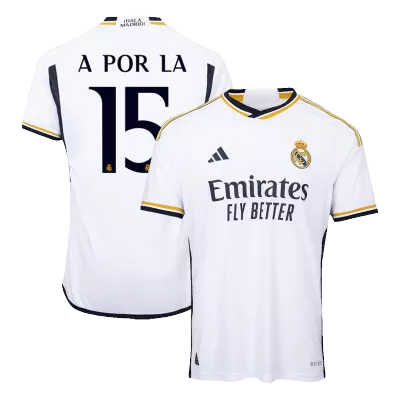 Men's Authentic A POR LA #15 Real Madrid Home Soccer Jersey Shirt 2023/24 - Player Version - Pro Jersey Shop