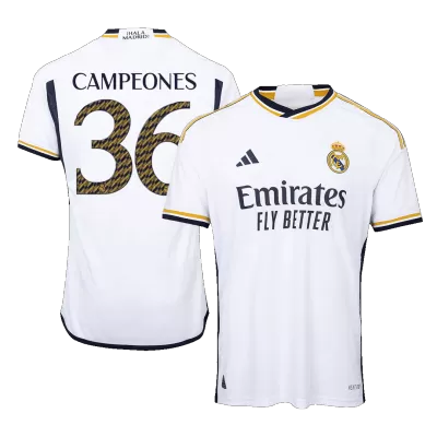 Men's Authentic CAMPEONES #36 Real Madrid Home Soccer Jersey Shirt 2023/24 - Player Version - Pro Jersey Shop