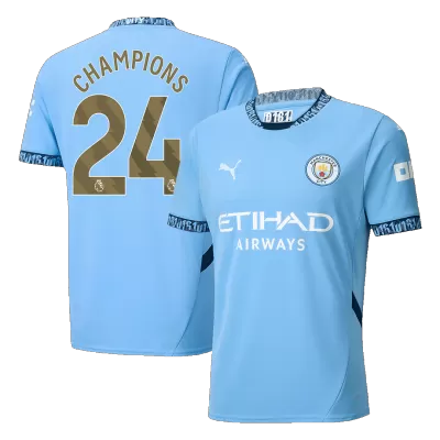 Premium Quality Men's CHAMPIONS #24 Manchester City Home Soccer Jersey Shirt 2024/25 - Fan Version - Pro Jersey Shop