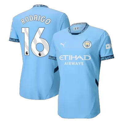 Men's Authentic RODRIGO #16 Manchester City Home Soccer Jersey Shirt 2024/25 - Player Version - Pro Jersey Shop