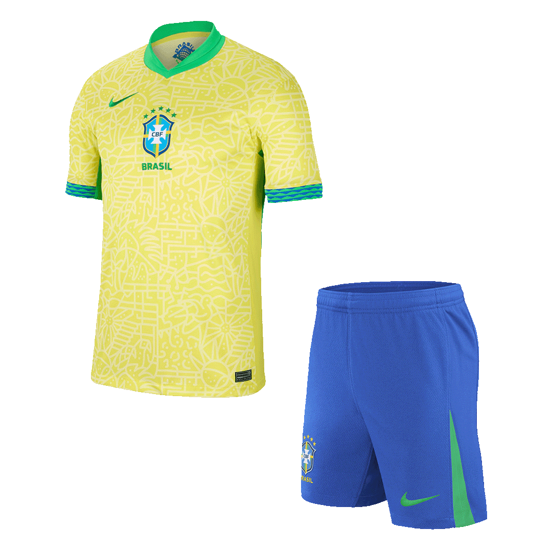Premium Quality Men's Brazil Home Soccer Jersey Kit (Jersey+Shorts) - Pro Jersey Shop