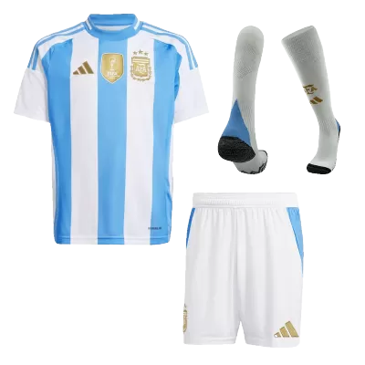 Kids Argentina Home Soccer Jersey Whole Kit (Jersey+Shorts+Socks) 2024 - Pro Jersey Shop