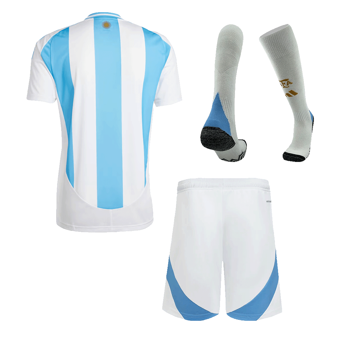 Premium Quality Men's Argentina Home Soccer Jersey Whole Kit (Jersey+Shorts+Socks) - Pro Jersey Shop