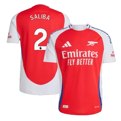 Men's Authentic SALIBA #2 Arsenal Home Soccer Jersey Shirt 2024/25 - Player Version - Pro Jersey Shop