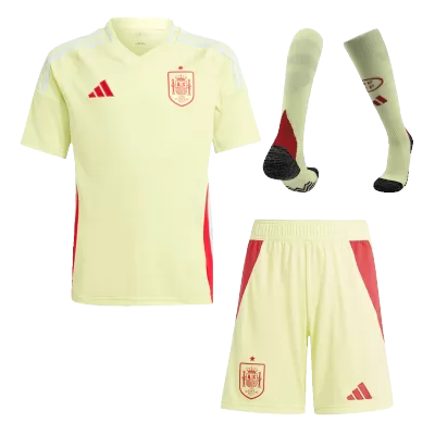 Kids Spain Away Soccer Jersey Whole Kit (Jersey+Shorts+Socks) Euro 2024 - Pro Jersey Shop