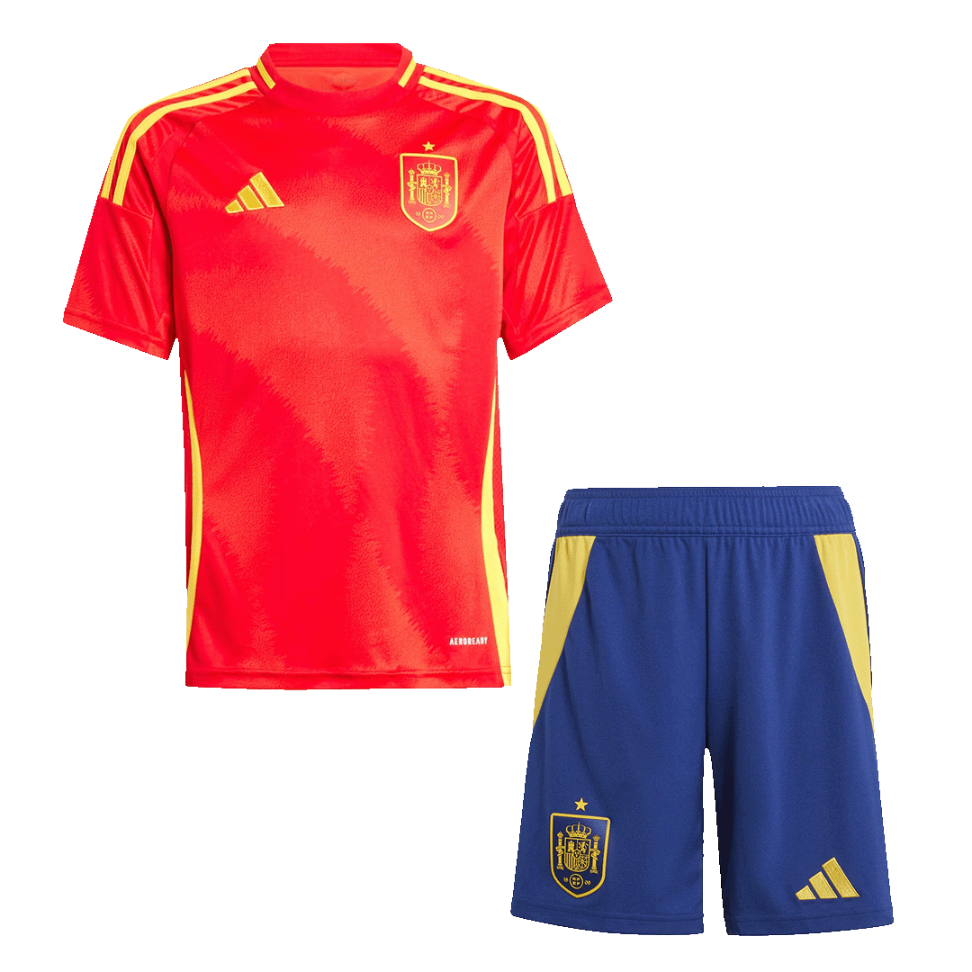 Premium Quality Kids's Spain Home Soccer Jersey Kit (Jersey+Shorts) Euro Euro - Pro Jersey Shop