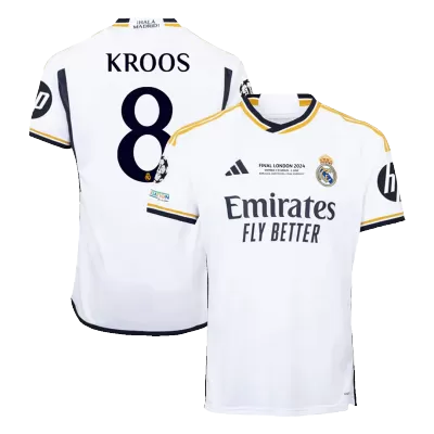 Premium Quality UCL FINAL Men's KROOS #8 Real Madrid Home Soccer Jersey Shirt 2023/24 - Fan Version - Pro Jersey Shop