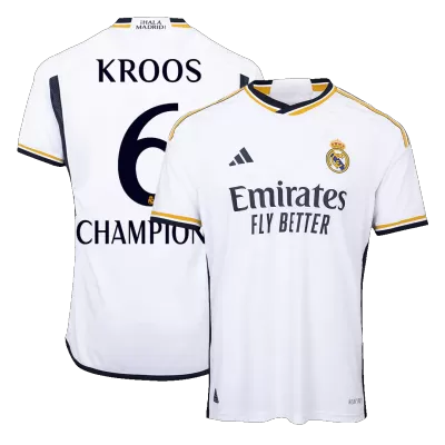 Men's Authentic KROOS #6 CHAMPIONS Real Madrid Home Soccer Jersey Shirt 2023/24 - Player Version - Pro Jersey Shop