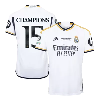 Premium Quality UCL FINAL Men's CHAMPIONS #15 Real Madrid Home Soccer Jersey Shirt 2023/24 - Fan Version - Pro Jersey Shop