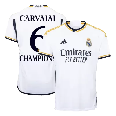 Premium Quality Men's CARVAJAL #6 CHAMPIONS Real Madrid Home Soccer Jersey Shirt 2023/24 - Fan Version - Pro Jersey Shop