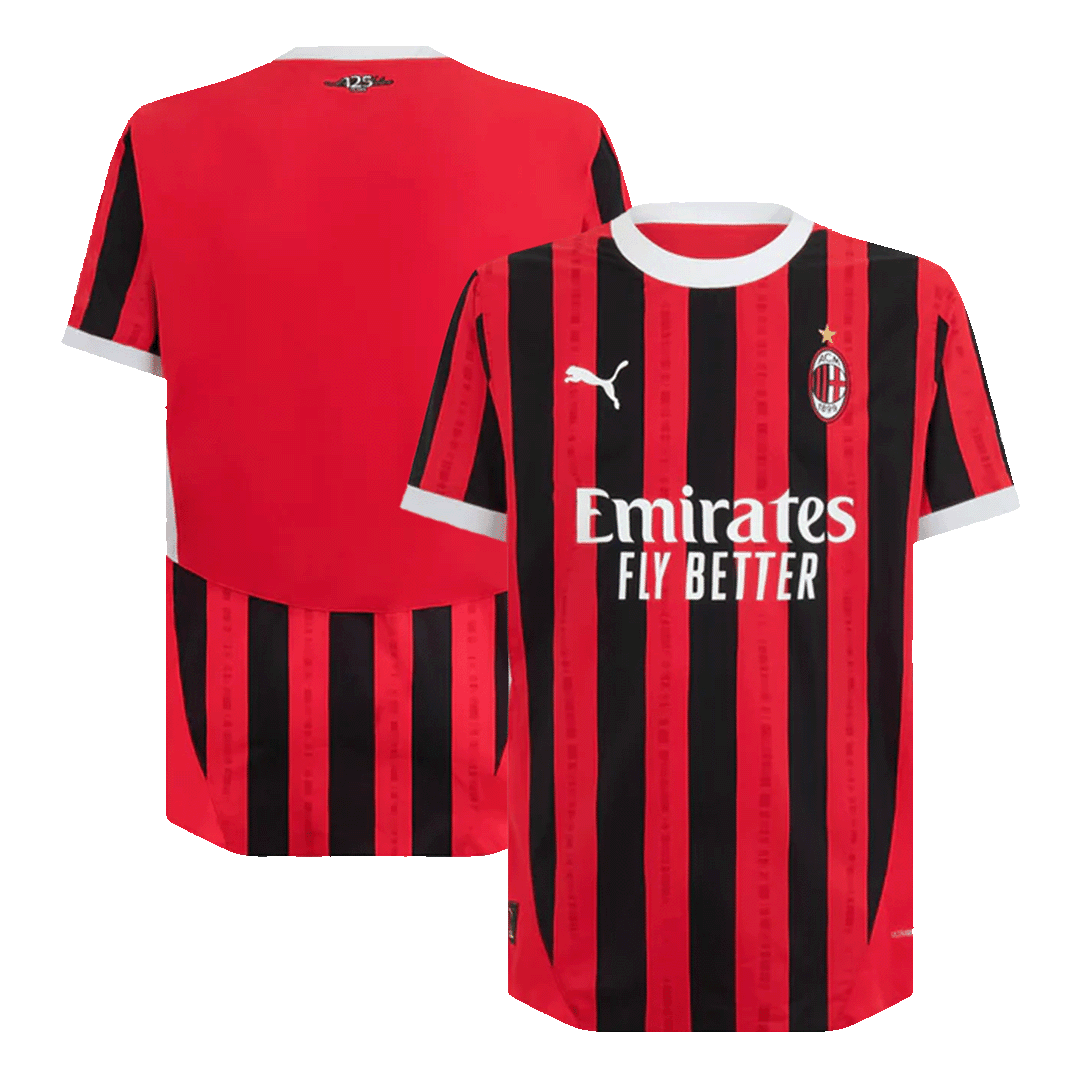 Men's Authentic AC Milan Home Soccer Jersey Shirt - Player Version - Pro Jersey Shop