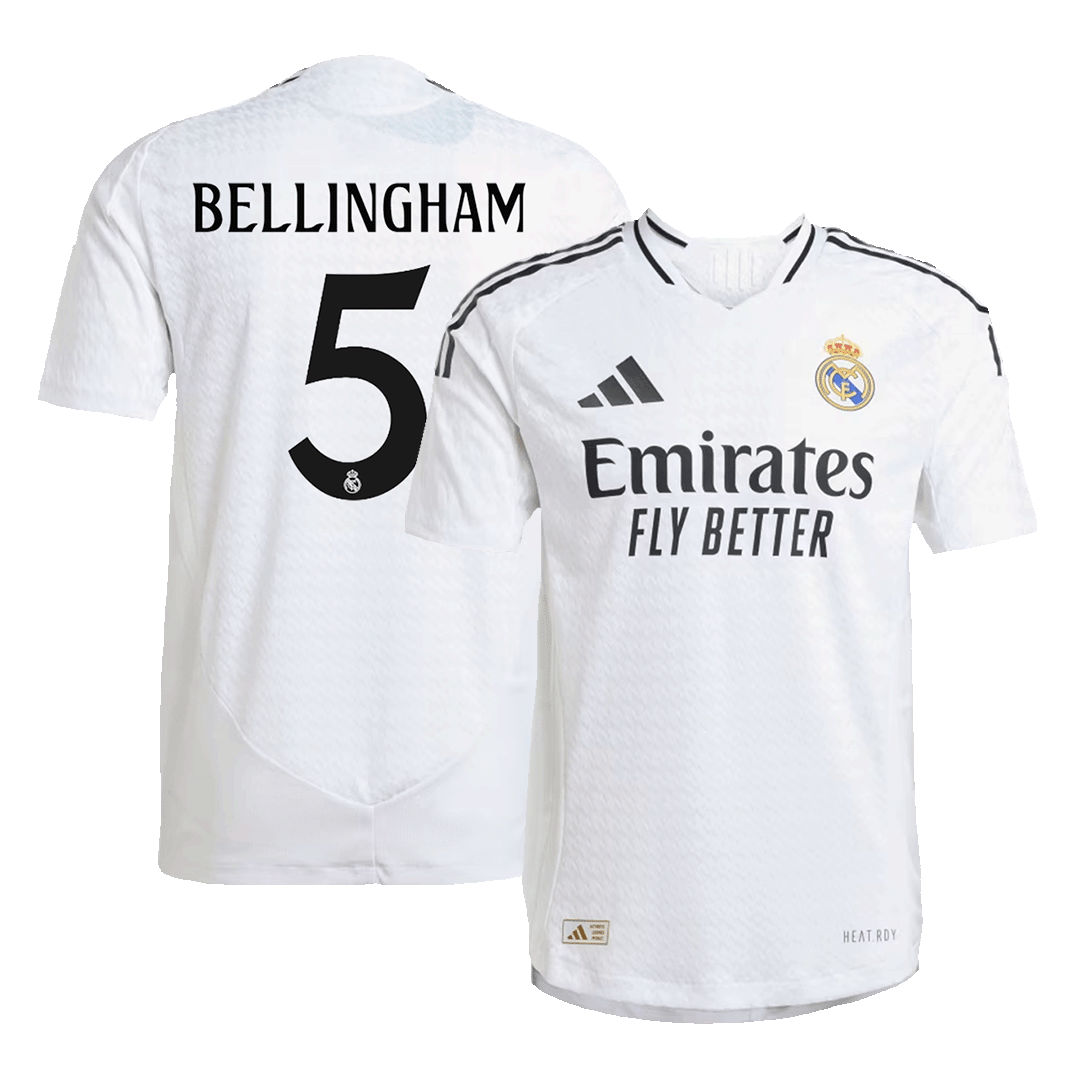 Premium Quality Men's Authentic BELLINGHAM #5 Real Madrid Home Soccer Jersey Shirt - Player Version - Pro Jersey Shop