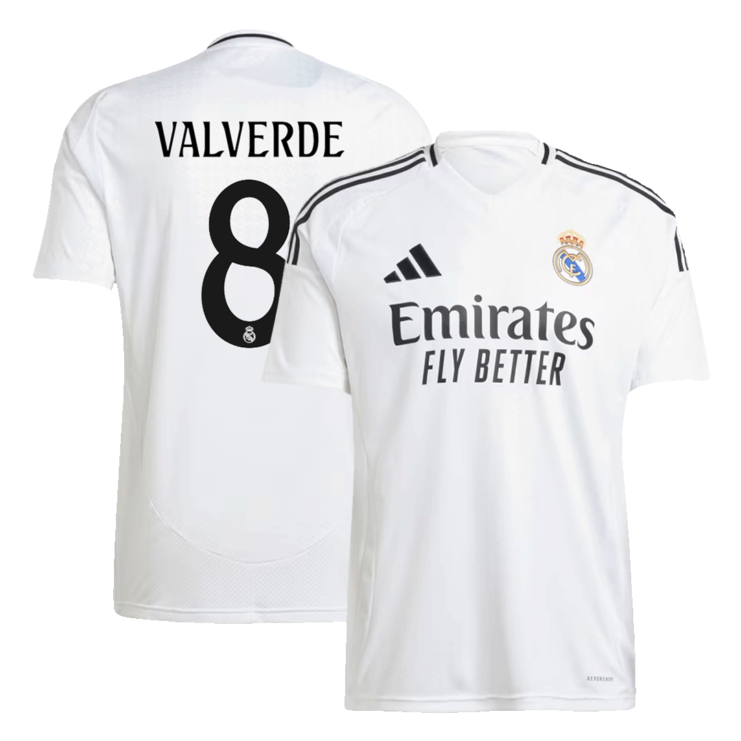 Premium Quality Men's VALVERDE #8 Real Madrid Home Soccer Jersey Shirt - Fan Version - Pro Jersey Shop