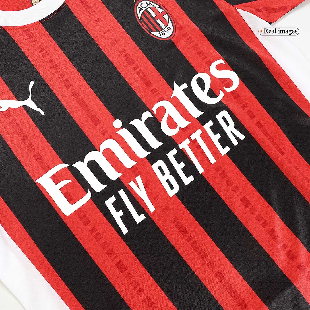 Men's Authentic AC Milan Home Soccer Jersey Shirt - Player Version - Pro Jersey Shop